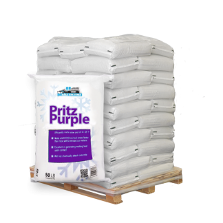 50lb bag of Pritz Purple in front of pallet